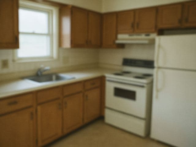 Blurry low resolution kitchen listing photo